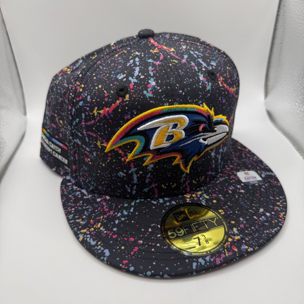 New Era Baltimore Ravens Crucial Catch 59FIFTY Fitted Hat 7 3/8 Paint Splatter